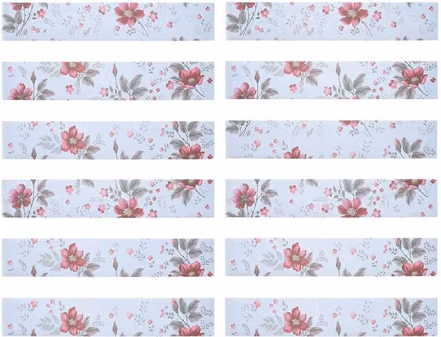 Livingandhome Set of 12 Multicoloured Floral Self Adhesive Stair Riser Stickers