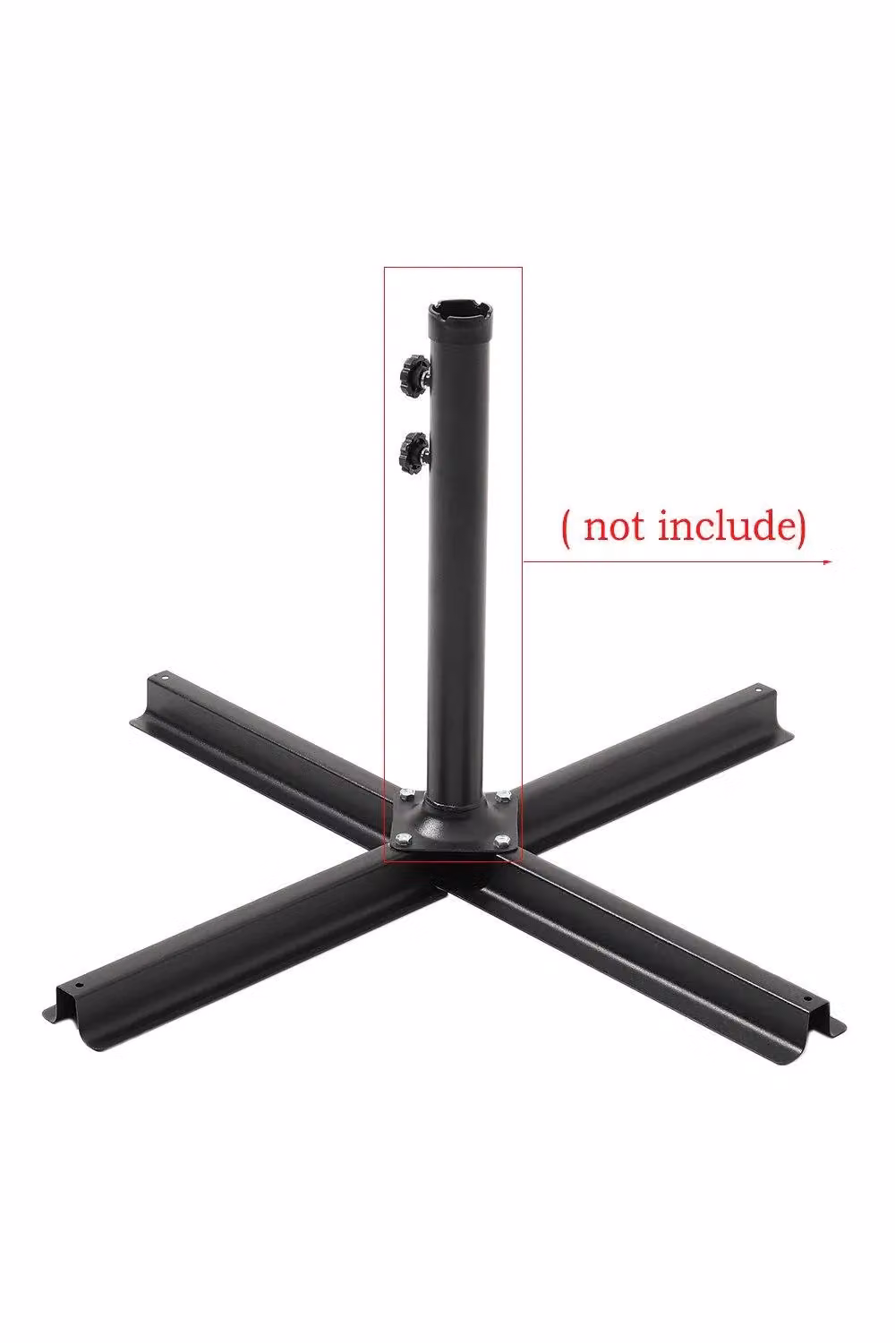 Garden Sanctuary Metal Free Standing Parasol Cross Base in Black – 3