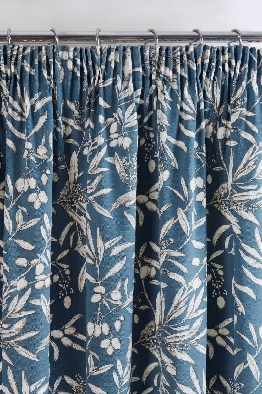 Sundour Aviary Pencil Pleat Taped Curtain Pair in Blue, Floral Pattern, Width: 168 cm, Drop: 183 cm – 2