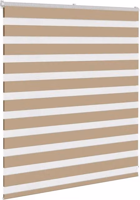 Berkfield Home Elegant Zebra Blind in Sand and Brown, W: 125 cm, H: 100 cm