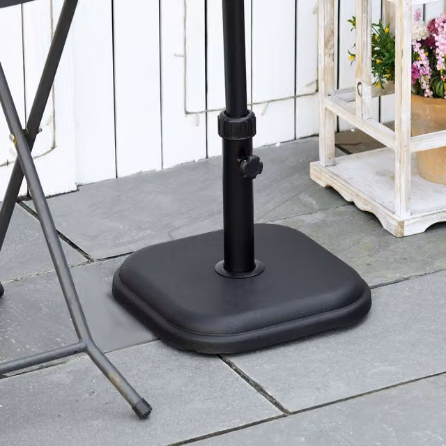 Outsunny Black Concrete Garden Parasol Base Holder, 11kg