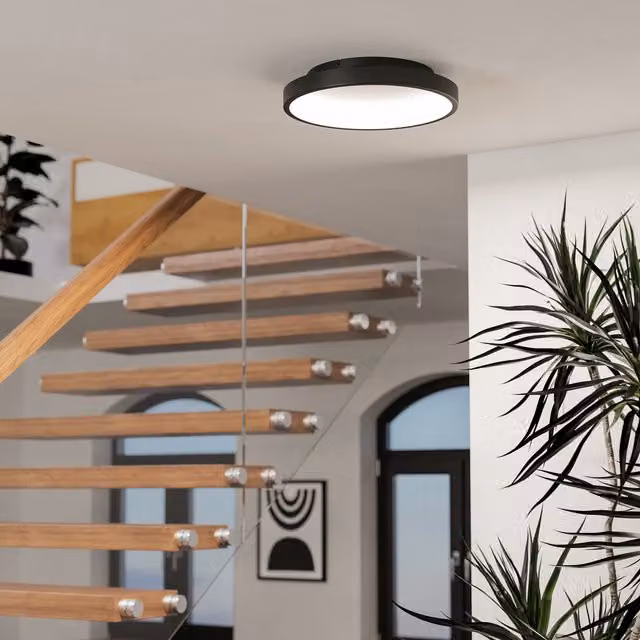 Eglo Loretello-Z Smart Control Modern LED RGBW Ceiling Light, Black
