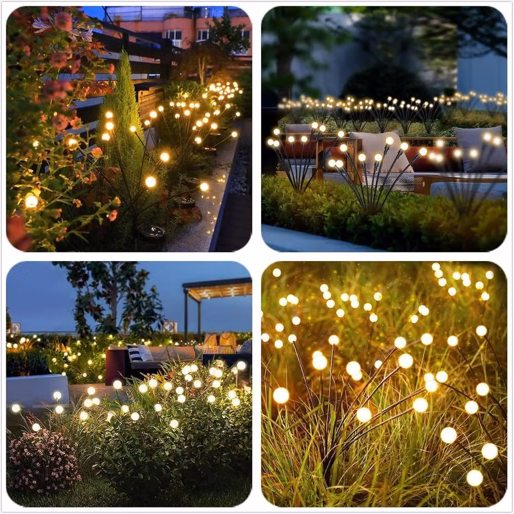 Garwarm Waterproof Solar Garden Firefly Decorative Lights with Multicolour RGB Effect and Dusk Sensor – 7