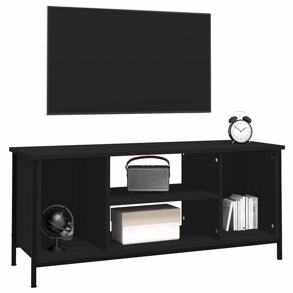 Berkfield Home Modern Black TV Cabinet in Engineered Wood W/D/H: 102 x 35 x 45 cm – 3