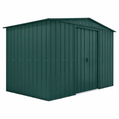Globel Green Metal Garden Storage Shed with Apex Roof, Sliding Double Doors and Air Vents, W/D/H: 305 x 183 x 198 cm – 1