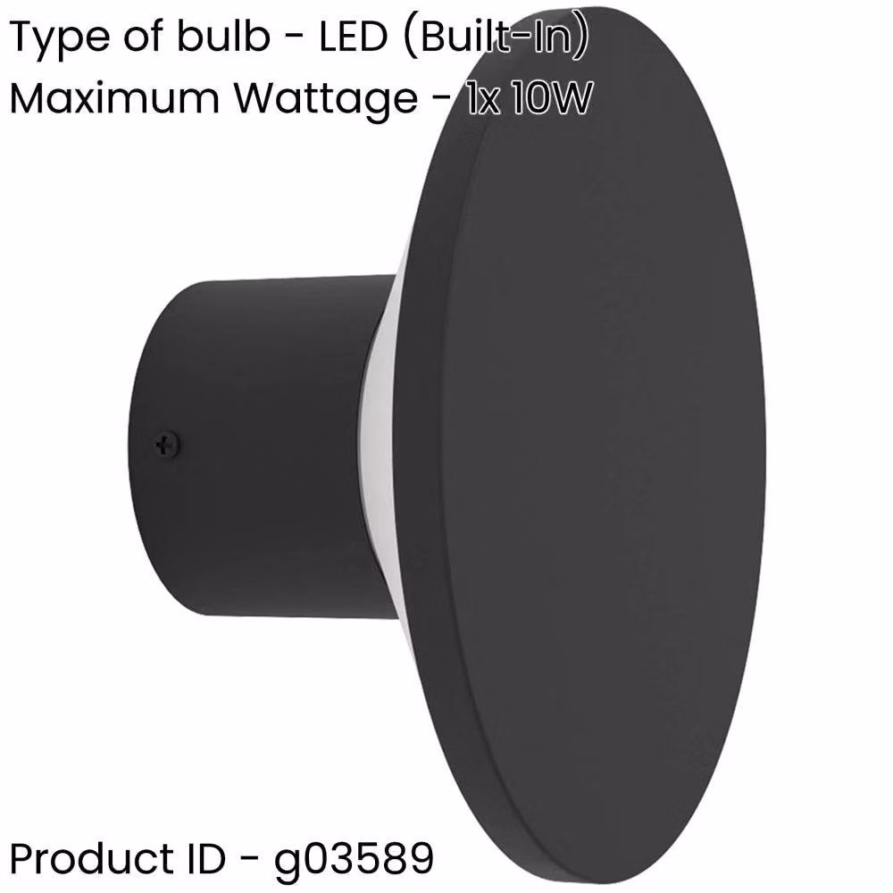 Loops 2 Pack Modern Black LED Up and Down Wall Light with Warm White Bulb Included – 2