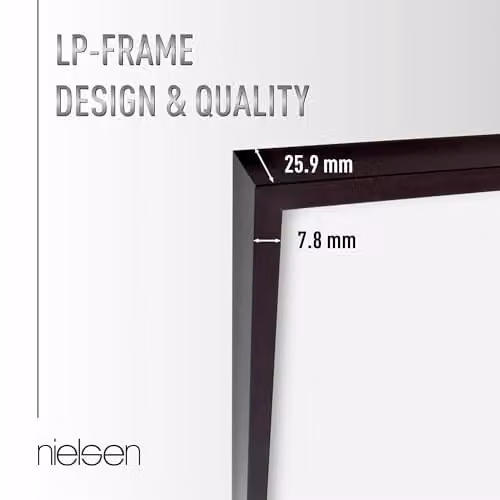 Nielsen Design Vinyl Record Display Frame in Matt Black Aluminium, W/D/H: 31 x 31 x 2.5 cm – 2