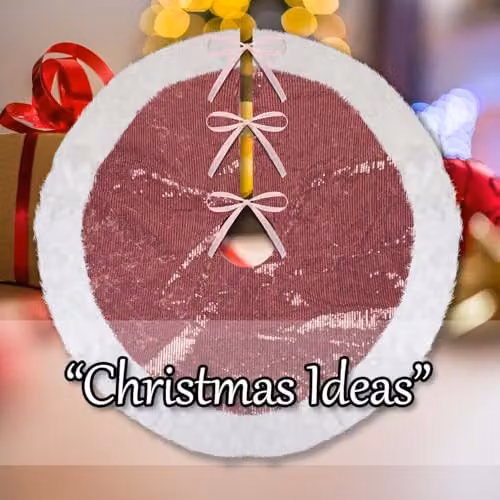 VFM e-Store Pink Sequin Christmas Tree Skirt, W: 49 cm, D: 31 cm – 5