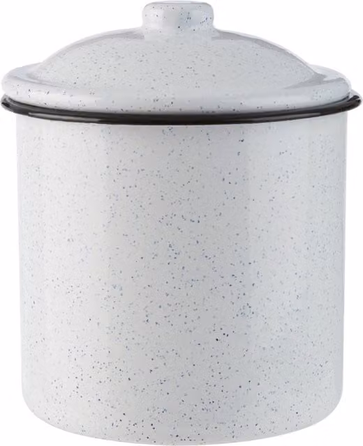 Orsina Medium Ceramic Canister with Bamboo Lid and Airtight Seal in White