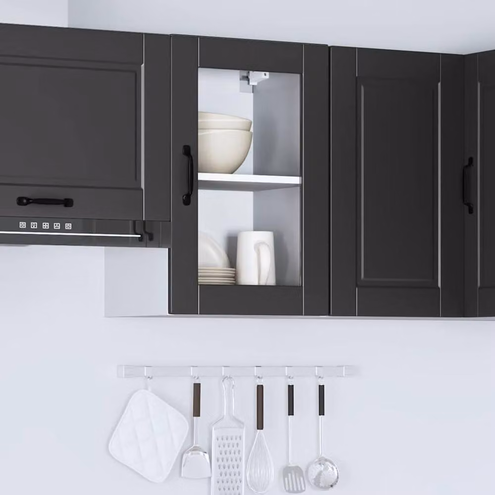 Berkfield Home Porto Black Wall Mounted Kitchen Cabinet with Glass Doors – 3