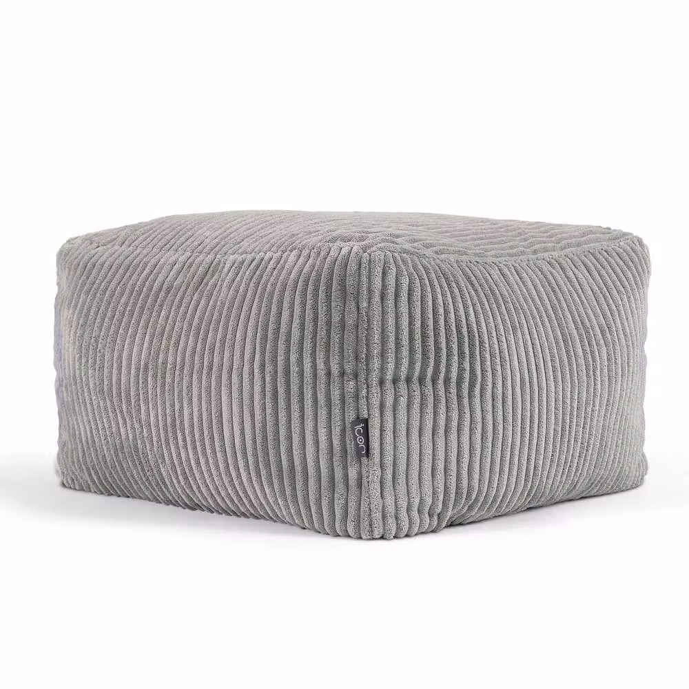 icon Dalton Corduroy XL Recliner Bean Bag and Footstool in Grey – 3