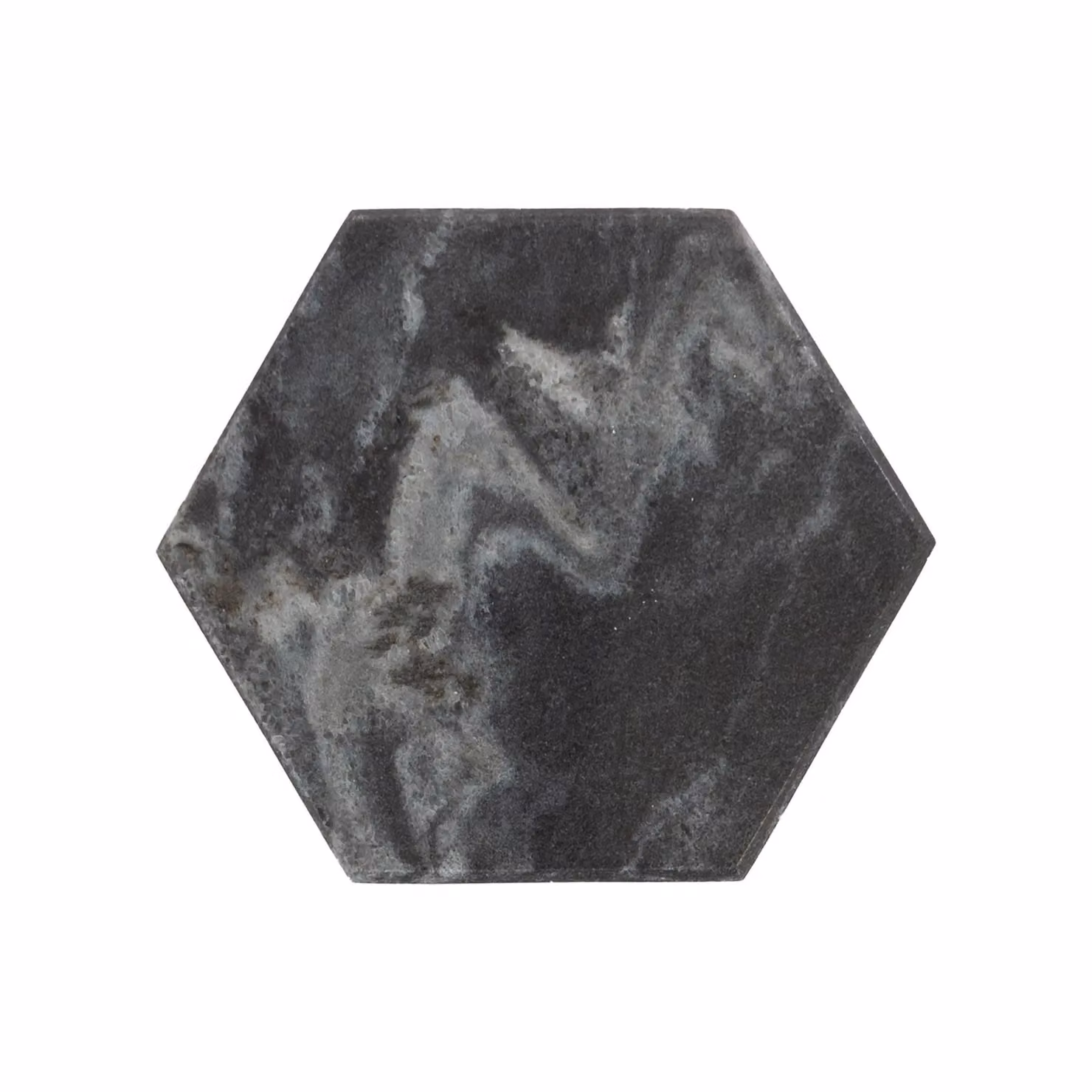 Argon Tableware Black Marble Hexagonal Coasters, Pack of 6, Diameter: 10 cm – 2
