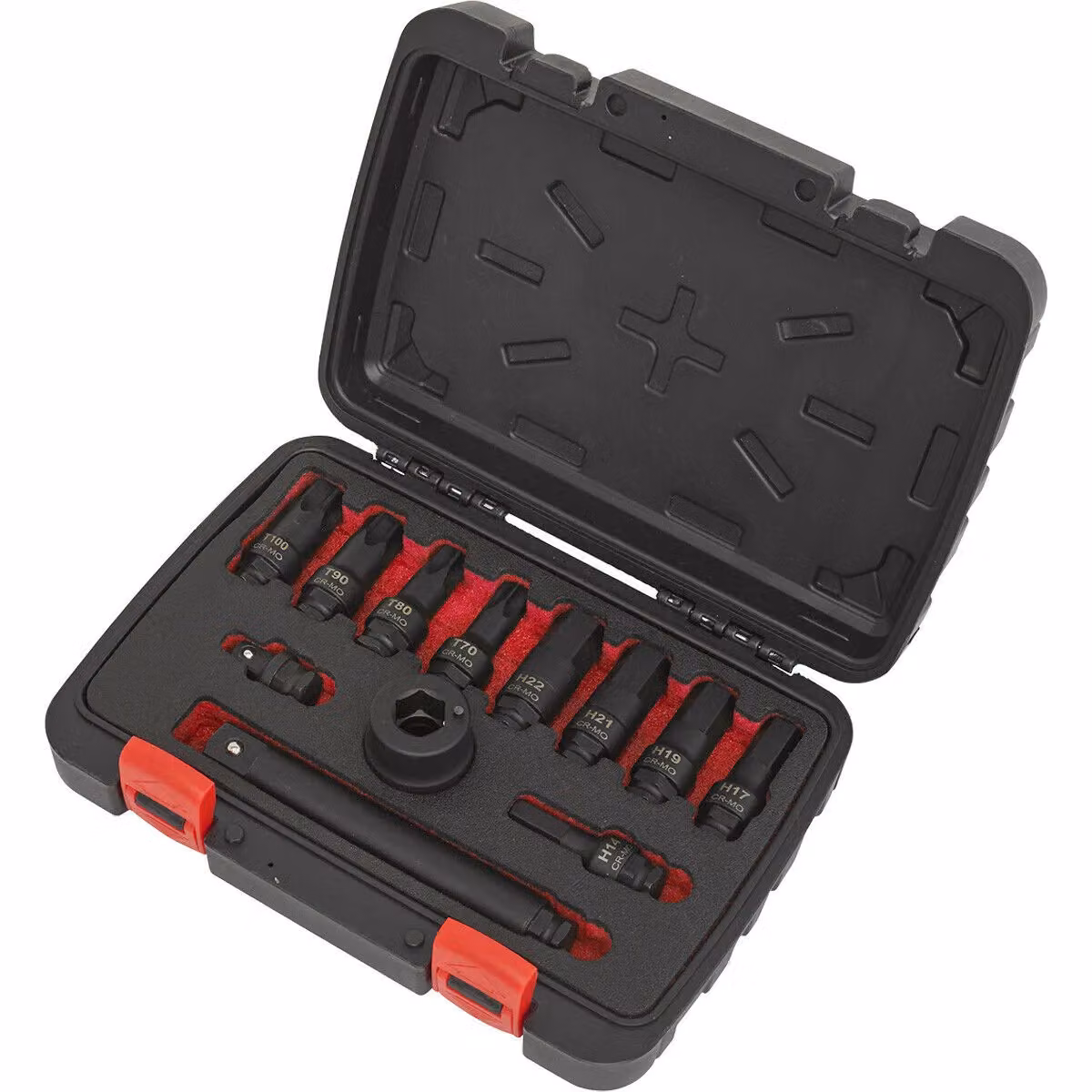 Loops 12 Pack Impact Socket Bit and Accessories Set, 3/4 Inch Square Drive, Chrome Molybdenum, Black and Multicolour – 3