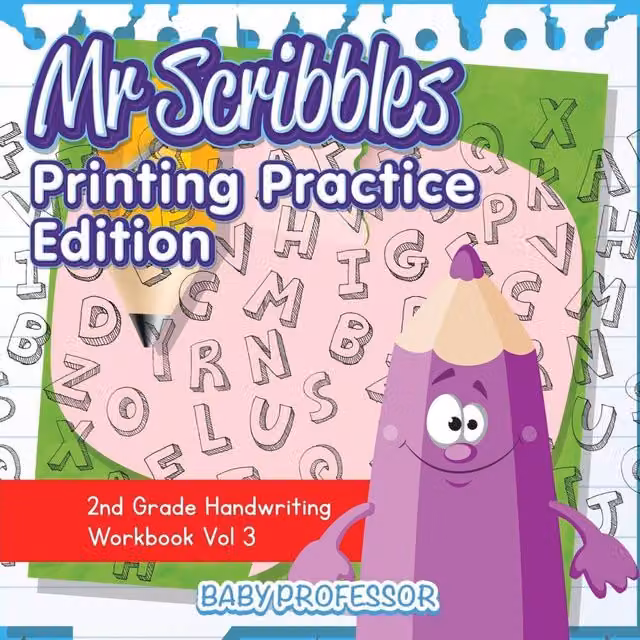 Baby Professor Mr Scribbles Printing Practice Edition 2nd Grade Handwriting Multicolour Paper Workbook for Children
