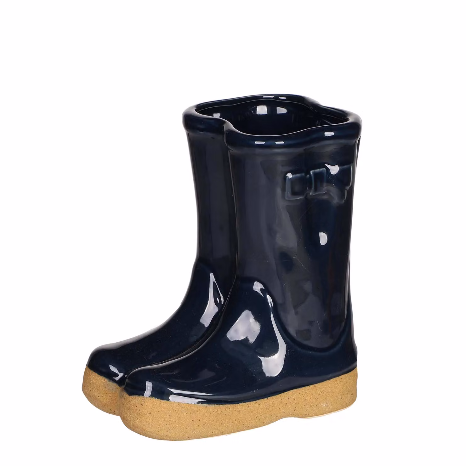 Dibor Midnight Blue Wellington Boot Ceramic Flower Pot Planter, H17 x W15 cm – 2