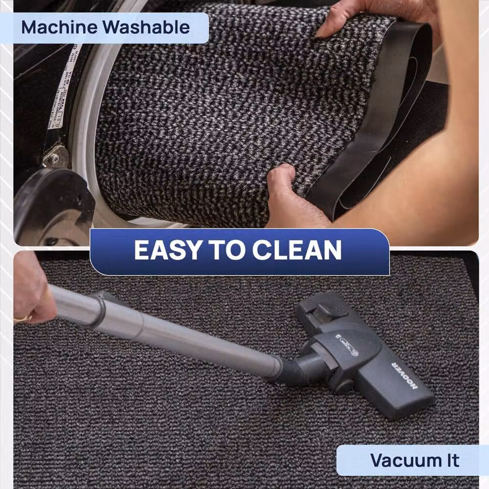 YnysTec Heavy Duty Non Slip Rubber Back Barrier Door Mat in Blue, W: 120 cm, D: 150 cm – 5
