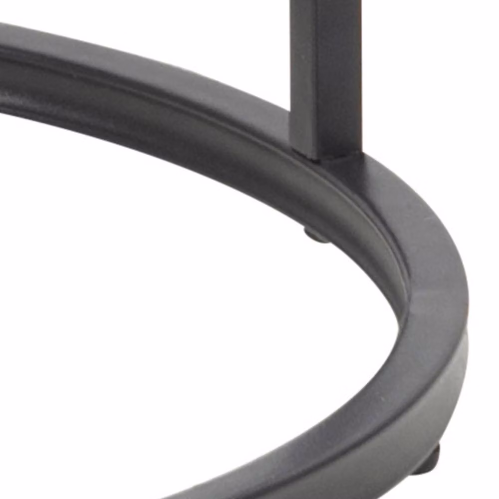 Wyld Haus El Paso Small Round Side Table in Natural with Matt Black Steel Base, W/D/H: 40 x 40 x 55 cm – 6