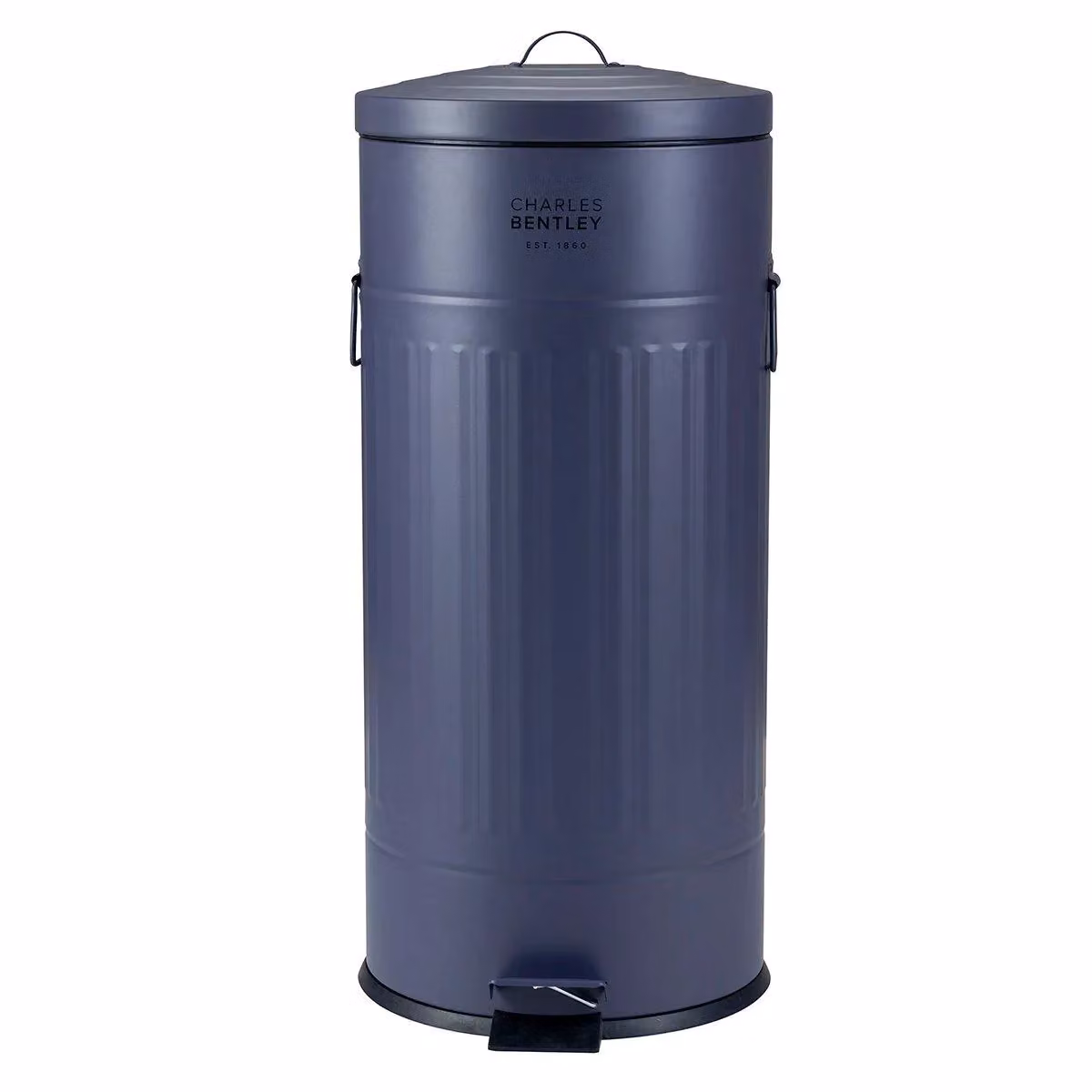 Charles Bentley 30L Retro Steel Pedal Bin with Removable Inner Bucket in Dark Blue – 3