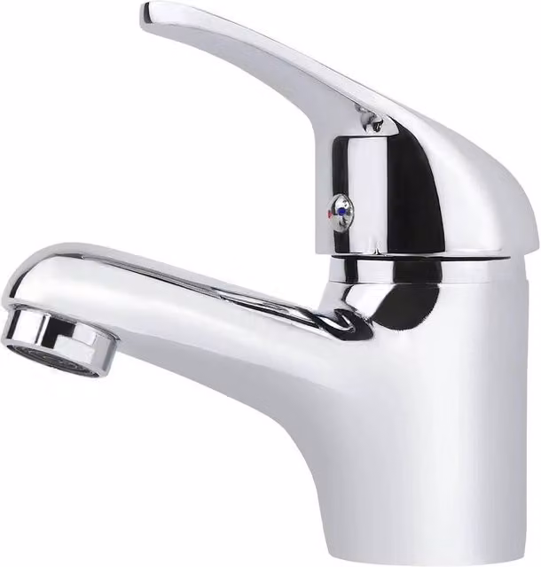 PAWNORA Chrome Brass Cloakroom Basin Mixer Tap in Silver