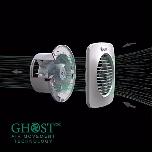 Xpelair Simply Silent DX100 Wall Mounted Bathroom Fan with Wall Kit, White – 2