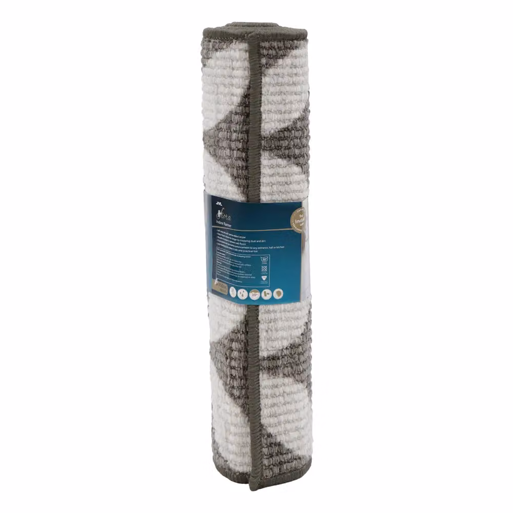 JVL Fiora Machine Washable Non-Slip Runner Mat, Grey and Brown, W/D/H: 50 x 150 cm – 2