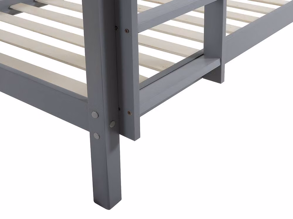 Vente-unique ANICET II Bunk Beds in Grey Solid Pine, W/D/H: 190 x 90 x 140 cm – 3