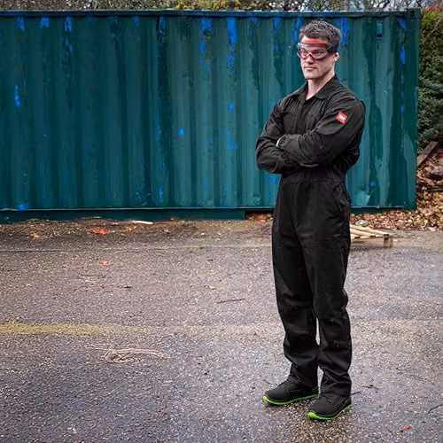 Scan Black Polycotton Coverall Boiler Suit, Size L – 3
