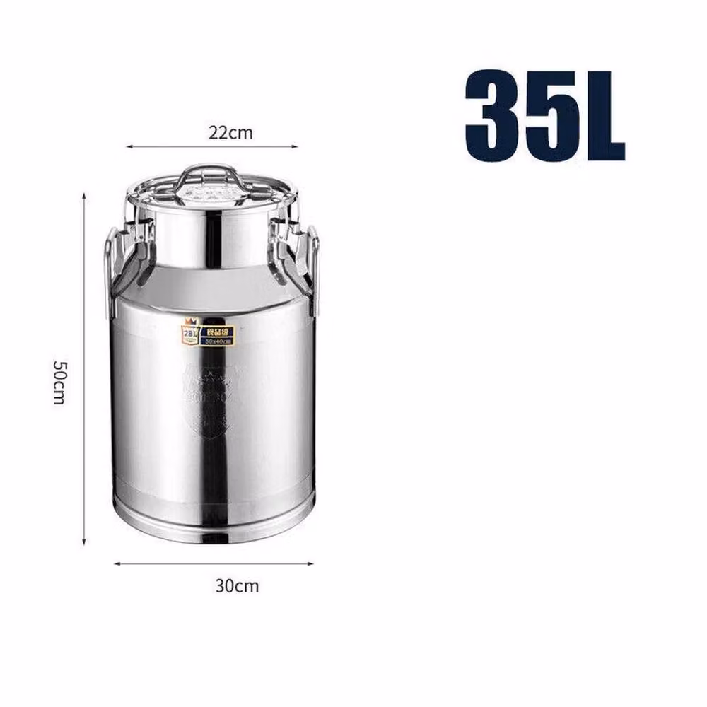 FORGEVIO 35L Large Stainless Steel Milk Can with Clamp in Silver – 2