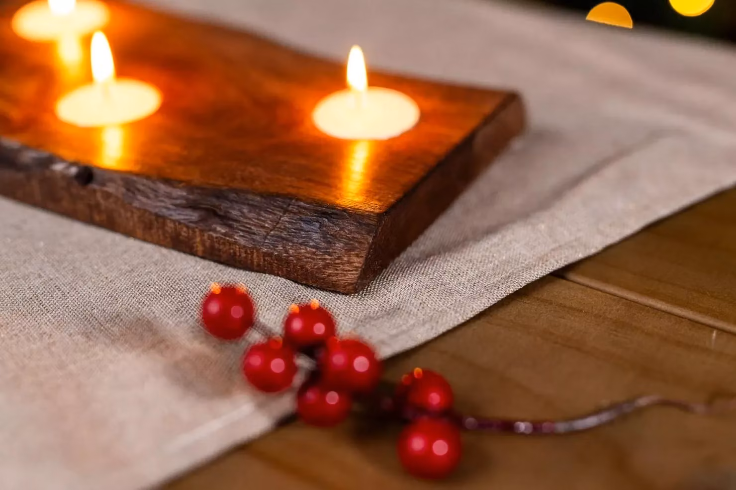 Marco Paul Scandinavian Wooden Tealight Candle Holder in Brown – 2