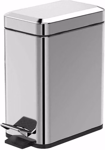 PAWNORA Stainless Steel 5L Slim Pedal Bin in Silver