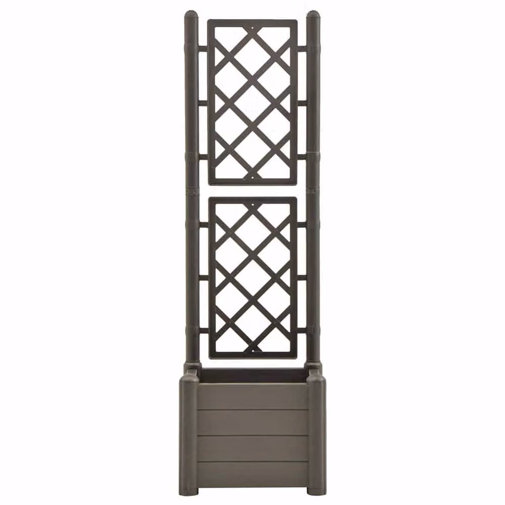 Berkfield Home Garden Planter with Trellis in Anthracite Black, W/D/H: 43 x 43 x 142 cm – 3