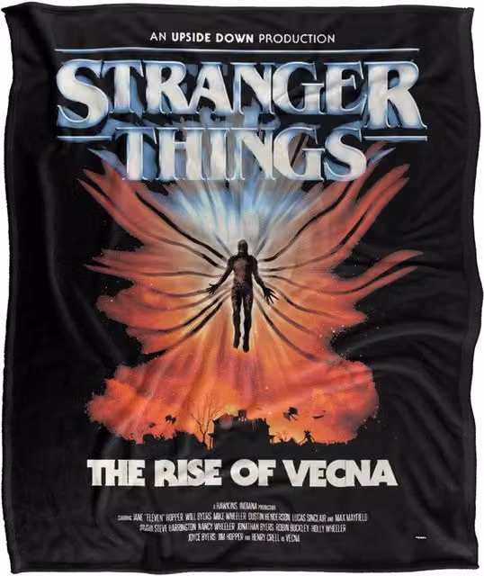 Stranger Things Vecna Rise Super Soft Throw Blanket, Multicolour, W: 152 cm, D: 127 cm