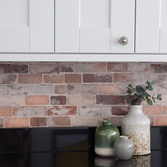 d-c-fix Vintage Brick Tisa Premium 3D Splashback Tile Wallpaper, Brown, Moisture Resistant