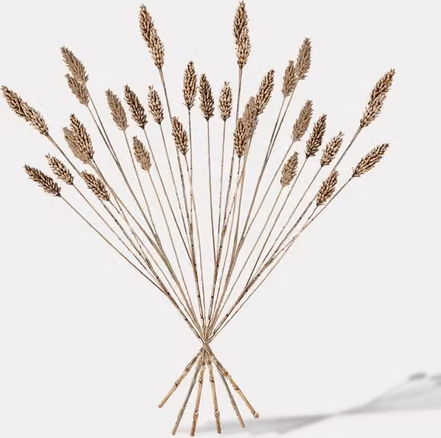 Gallery Direct Set of 6 Rustic Brown Artificial Wheat Spray Single Stems