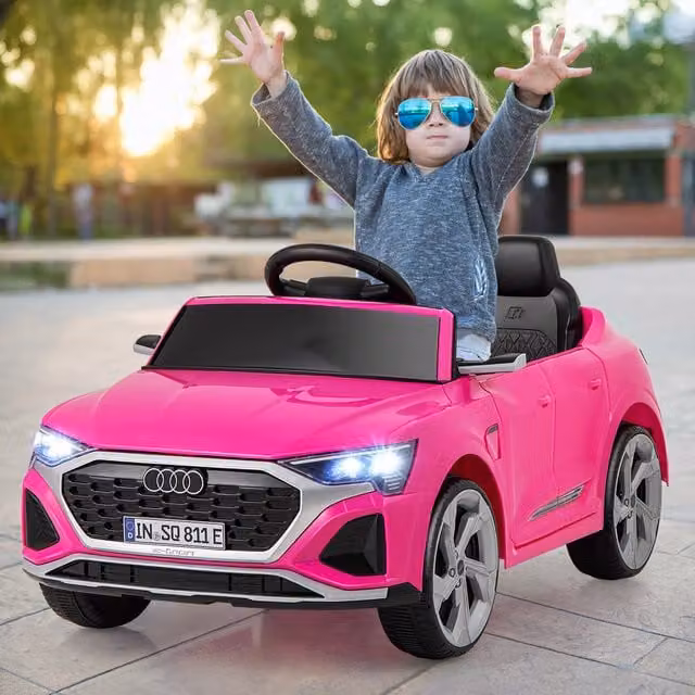 Costway Audi Electric Ride On Car for Kids, Pink