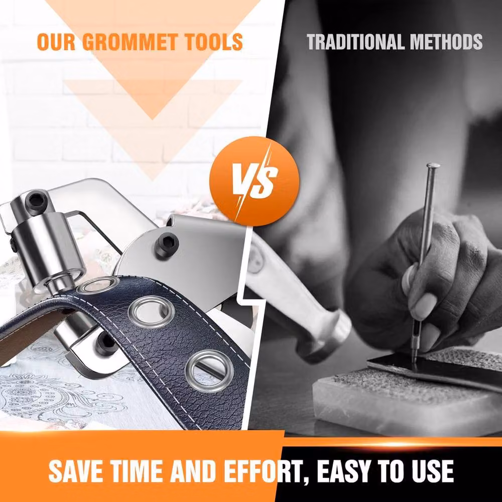 FLAVORA 10mm Grommet Eyelet Handheld Hole Punch Plier Set in Orange – 4