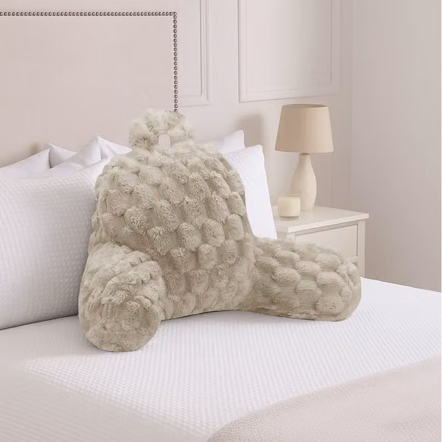 Velosso Soft Plush Wedge Back Cushion in Beige and Brown