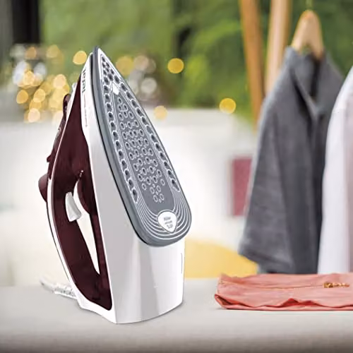 Tefal Express Steam Iron with Non-Stick Ceramic Soleplate and Auto Shut Off, White and Red – 4