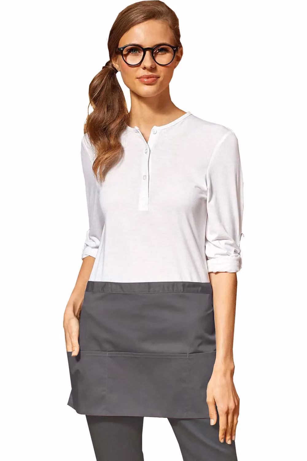 Premier Women's 3 Pocket Workwear Apron in Grey – 3