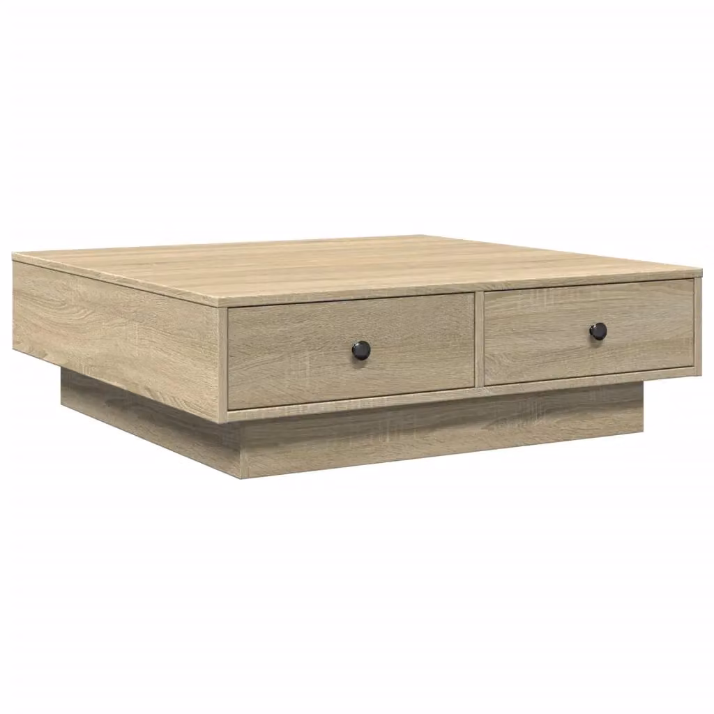 Berkfield Home Sonoma Oak Coffee Table in Brown, W/D/H: 90 x 90 x 28 cm – 2
