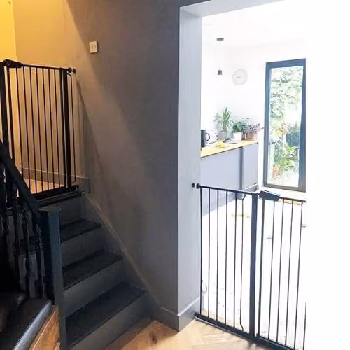 Safetots Extra Tall Metal Pressure Fit Safety Gate in Slate Grey, Height: 104 cm, Width: 107.4 cm - 115 cm – 4