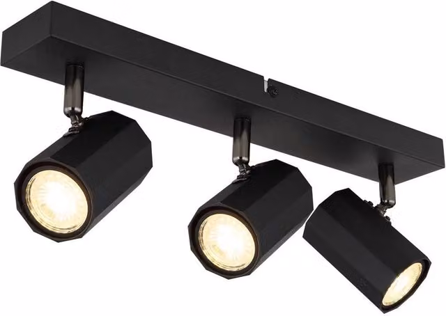 Netlighting James Ceiling Spotlight Bar in Black with 3x GU10 Bulbs, W/D/H: 75.0 x 39.0 x 14.5 cm – 6