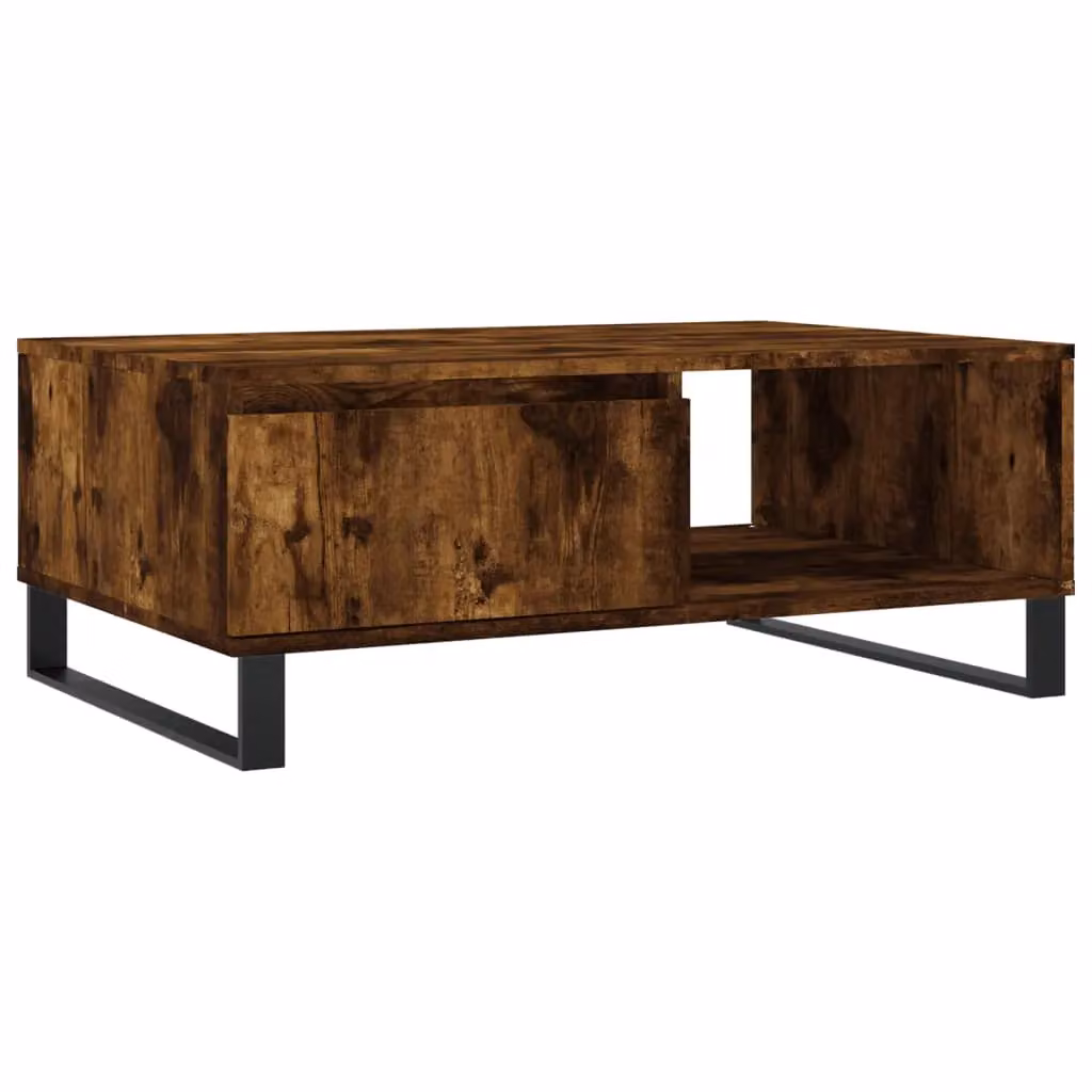 Berkfield Home Smoked Oak Coffee Table in Brown, W/D/H: 90 x 60 x 35 cm – 2