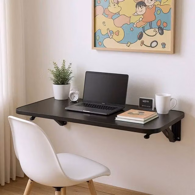 Kelvenix Folding Wall Mounted Shelf in Black – 1
