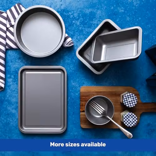 Betterware Non-Stick Carbon Steel Round Air Fryer Cake Tin Set, Silver, Diameter: 18.6 cm – 6