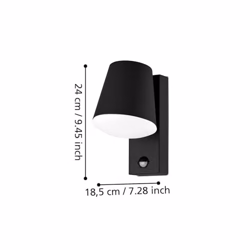 Eglo Caldiero Modern Metal Outdoor Wall Light with Motion Sensor, IP44, Grey – 3