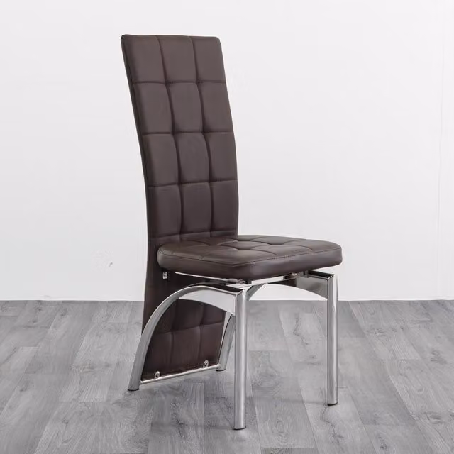 Modernique Grace Faux Leather Dining Chairs in Brown