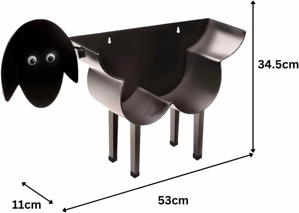 Marco Paul Sheep Design Black Metal Freestanding Toilet Roll Holder – 6