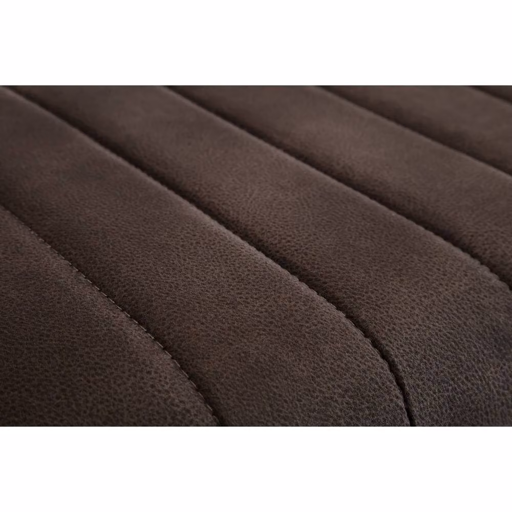 Cheshire Premium Kingsley Upholstered Bench in Dark Brown with Gunmetal Metal Frame – 3