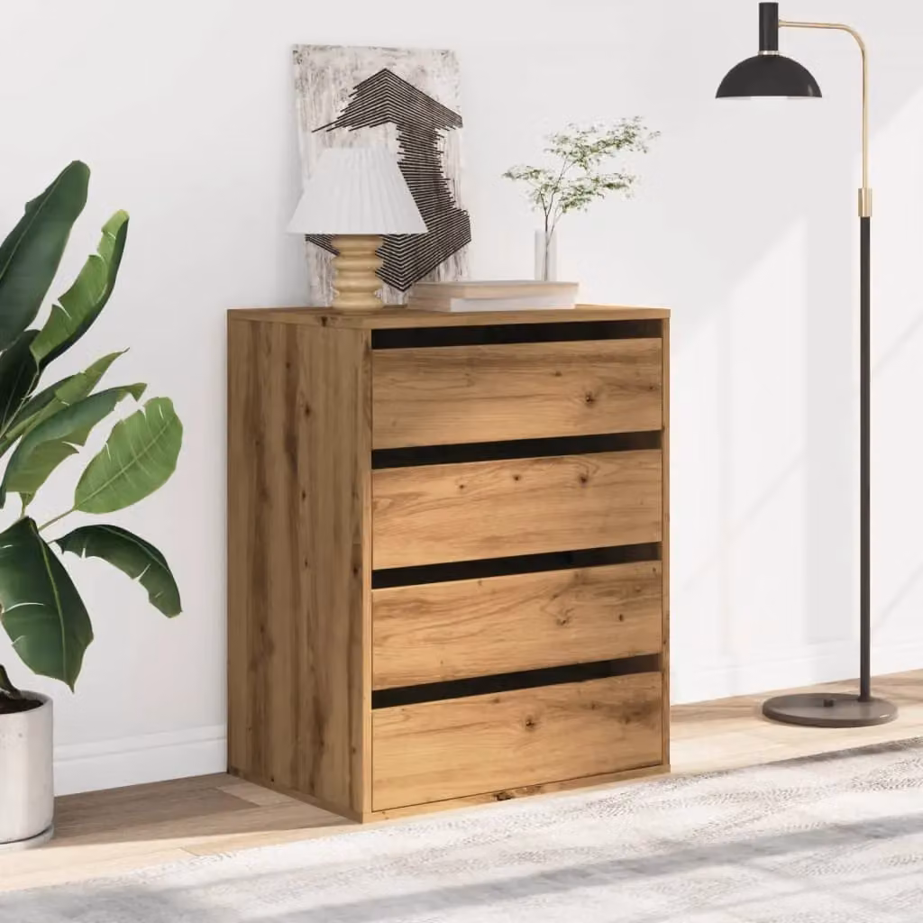 Berkfield Home Corner Chest of Drawers in Artisan Oak Brown, W/D/H: 60 x 41 x 76 cm – 3